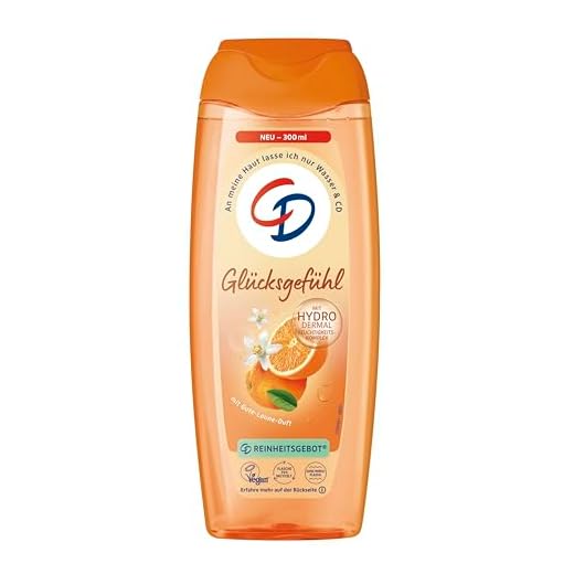 CD Dusche 'Glücksgefühl' | Belebendes Duschgel mit Gute-Laune-Duft | Mit Hydro-Dermal-Komplex | Für empfindliche Haut | ohne Mikroplastik & vegan | 300ml