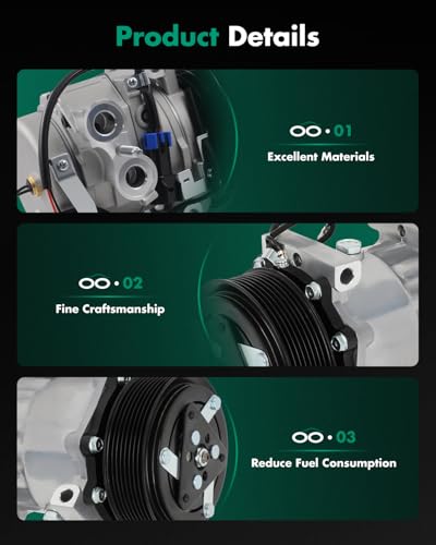 Image of SCITOO AC Compressor for Freightliner for Cascadia 14.8L 2010-2025 | Fast Cooling, Ultra Low Noise (≤72 dB) Air Conditioner Compressor for Summer, with Clutch, 2265771000 226577200 A2265771000