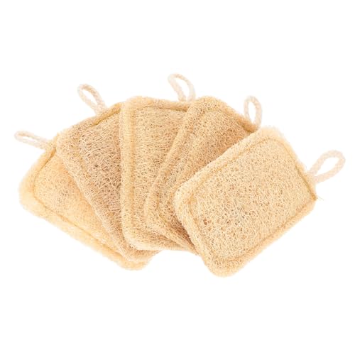 LIFKOME 5 Piezas Cepillo para Platos De Lufa Cepillo De Plato De Cocina Lufa para Lavar Platos Limpiador De Ollas Cepillo para Fregar Platos Depurador De Baño para Limpieza Beige