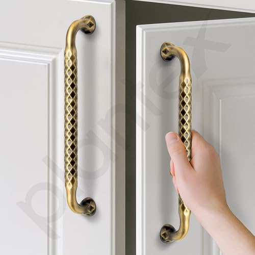 Image of Plantex Cabinet Handle /Kitchen Cabinet Door Handle /Wardrobe /224 mm Cupboard Handle /Door Pull-Push Handle for Home /Office - Pack of 2 (Brass Antique)