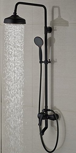 Mitigeur douche baignoire 3-ways Gowe en bronze huilé avec bec pivotant mural - 2