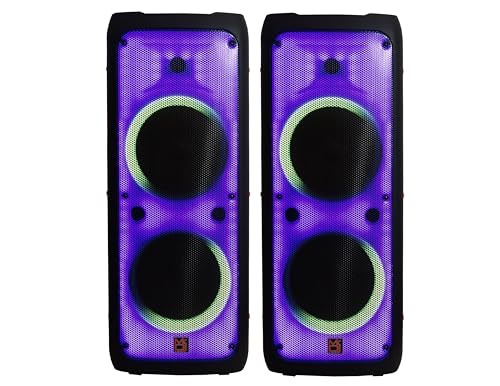 2 MR DJ FLAME5500LED Professional Portable Dual 12” 3-Way Full-Range Powered/Active DJ PA Multipurpose Live Sound Bluetooth Loudspeaker