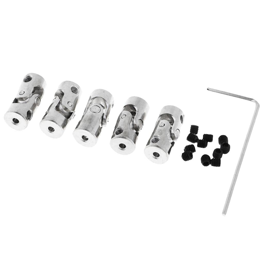 SM SunniMix 5pcs Cardan D'accouplements Connecteur de Coupleur pour RC Voitures Bateau Jouet Radio Commande, Argent, 2x2 mm