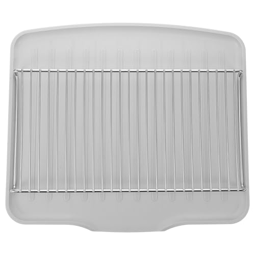 KESYOO ステンレス製水切りラック 抗滑り構造 排水トレー付き シンク上省スペース キッチン用食器乾燥スタンド 耐久性と清掃簡単