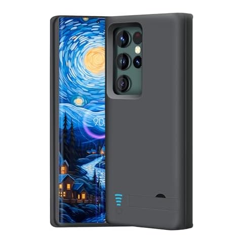BAHOND Battery Case for Samsung Galaxy S22 Ultra, 5000mAh Rechargeable Extended Battery Charging Charger Case, Add 100% Extra Juice, Not for S22 or S22+ (6.8 inch) Black Cover