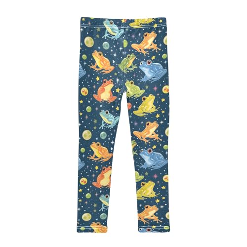 Colorful Frogs Bubbles Girls Leggings Athletic Pants Tights Stretch Bottom2