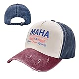 AQNYSMSL Maha Make America Healthy Again Cowboy Hat Breathable Dad Hat Unisex Glacier Caps Navy and Red