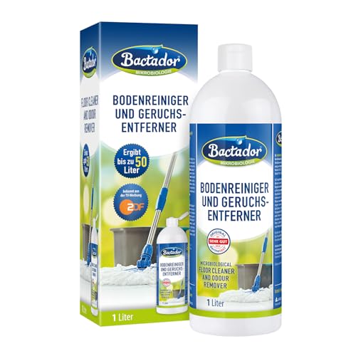 Bactador Bodenreiniger & Geruchsentferner 1L - Enzymreiniger - Wischroboter Reinigungsmittel - Bodenreiniger Wischroboter - Mikrobiologischer Geruchsneutralisierer - Reinigungsmittel für Saugwischer