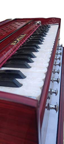 Image of PAL MUSIC HOUSE Folding Harmonium with 42-Keys, 9 Stopper,7 Bellow, Two Reed(Bass-Male), 3.5 Octave, Coupler, Chudidaar with Free Paaded Carry Bag