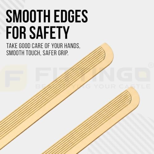 Image of VEZEL Aluminium Wardrobe Handle - Modern Cabinet Pull for Wardrobe, Cabinets, Drawer & Cupboard Furniture, (PVD Gold) - 900mm - Pack of 4-| 3 Years Warranty |