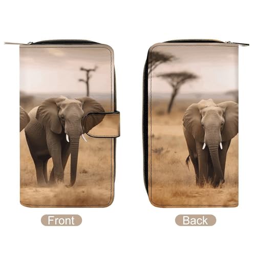 Wild Animals Elephants Wallet Multifunctional Wallets for Men Compact Wallet Purse Passport Bag3