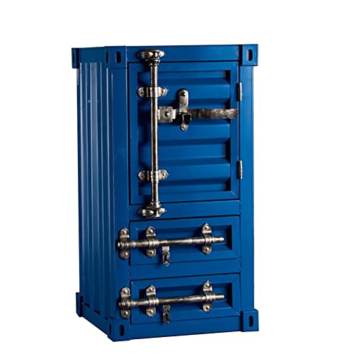 Armario de metal azul con cajón y amplio almacenamiento creativo
