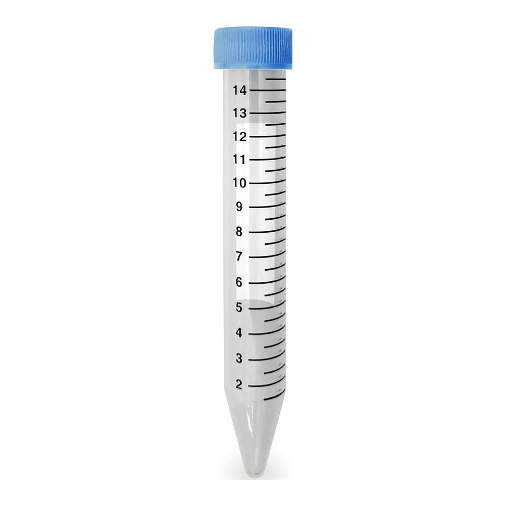 15ml Centrifuge Tube, PP Material, Printed Graduation, Grey Cap, Sterile, Karter Scientific 235X2 (Pack 50)
