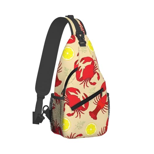 Mochila Cruzada Unisex Estampado Langosta y Cangrejo miniatura 2