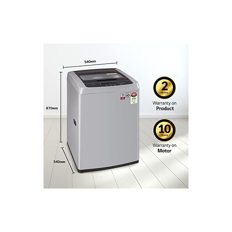 LG 6.5 Kg 5 Star Inverter Turbodrum Fully Automatic Top Loading Washing Machine (T65SKSF4Z, 3 Smart Motion, Tub Clean, Middle Free Silver) - Image 5