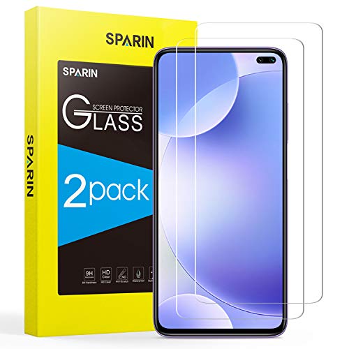 SPARIN [2 Pack Protector Pantalla Xiaomi Poco X2 / Xiaomi Redmi K30, Cristal Templado Xiaomi Poco X2 / Xiaomi Redmi K30, con [Alta Definicion] [Sin Burbujas] [Anti-Huella] [2.5D Borde Redondo]