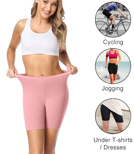 Image of wirarpa Women's Cotton Boy Shorts Underwear Long Leggings Under Anti Chafe Bloomers Multicolor 4 Pack Size