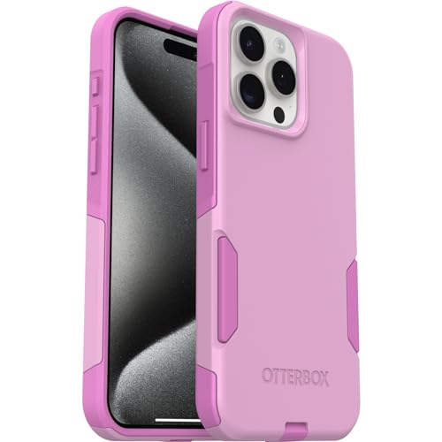 Image of OtterBox iPhone 15 Pro MAX (Only) Commuter Series Case - RUN WILDFLOWER (Pink), slim & tough, pocket-friendly, with port protection