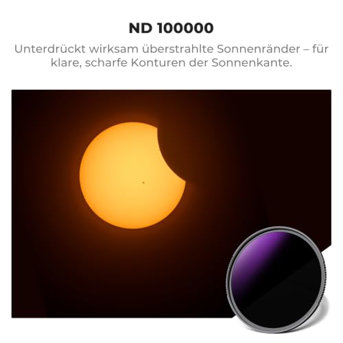 K&F CONCEPT ND100000 Sonnenfinsternis Handyfilter 58mm mit Universalclip – Ansicht 2