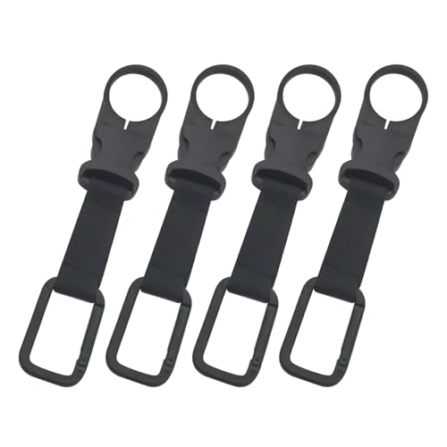 Clip para botella, soporte para correa de mochila, portabotellas de agua, diseño duradero, cinturón desmontable, paquete de 4 unidades ideal para senderismo, ciclismo y viajes, 7.28 x 1.38 pulgadas