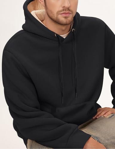 Gihuo Men's Warm Crewneck Sherpa Lined Fleece Sweatshirt Pullover Tops3