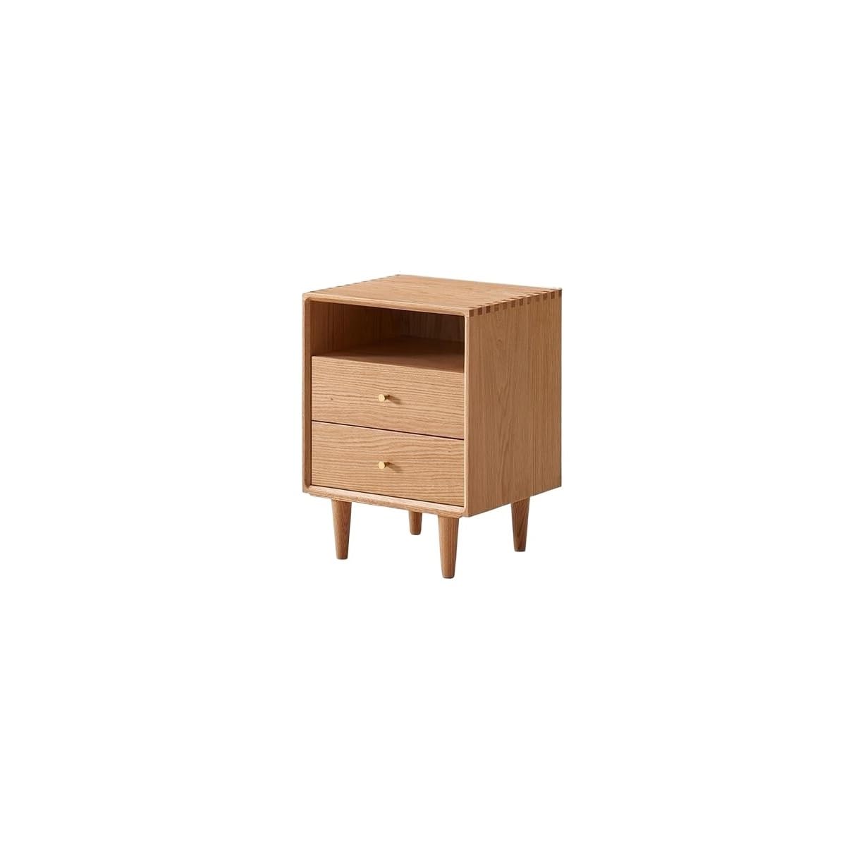BHGFYXBS Side Tables Bedroom All Solid Wood Bedside Table Nordic Oak Storage Cabinet Bedroom Copper Handle Storage Cabinet Side Cabinet Bedside Tables