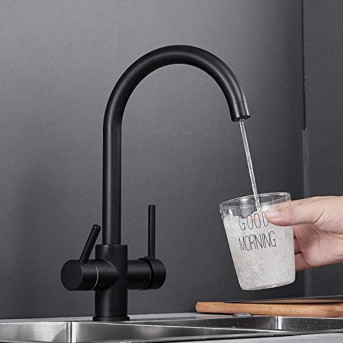 Robinet de cuisine noir Kitchenxer avec douchette pour préparer vos repas - 6