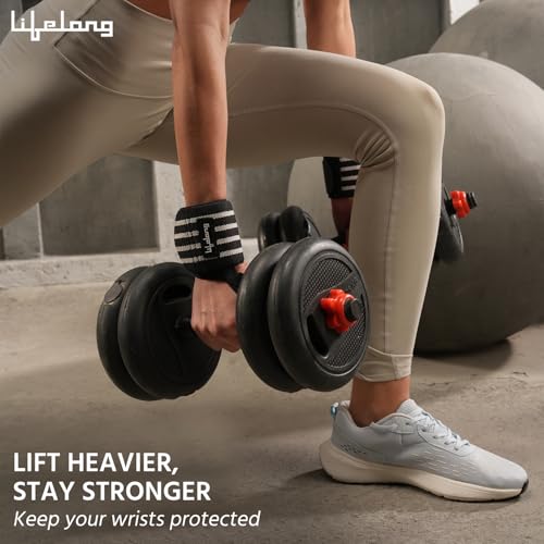 Image of Lifelong Wrist Supporter for Gym|Wrist Band for Men Gym & Women with Thumb Loop Straps, Wrist Wrap Gym Accessories for Men Hand Grip & Wrist Support Sports Straps for Gym (LLFAWS01, Grey & Black)