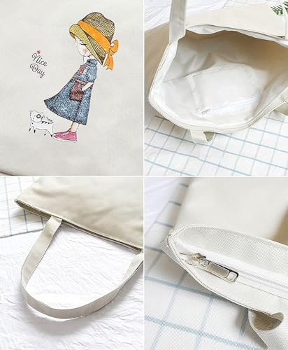 KeepCart Tote Bags For Women Girls Canvas Cute Tote Bags Fashion Bag for College Office - Image 7