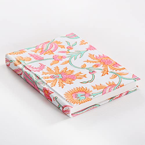 Image of Ravaiyaa - Attitude is everything Hand Block Printed Fabric Journal Handbound Notebook Gifts for Writers Recycled Paper Notebook Diary