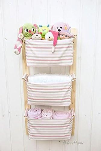 Nursery Storage Baskets - Kids Room Storage Nursery Bins - Diaper Caddy Wall Organizer - Change Table Storage Custom Organizer Baby Girl