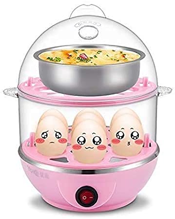 LOWPRICE Double Layer Egg Boiler Electric Automatic Off 14 Egg Poacher for Steaming, Cooking, Boiling and Frying, (Multi Color)