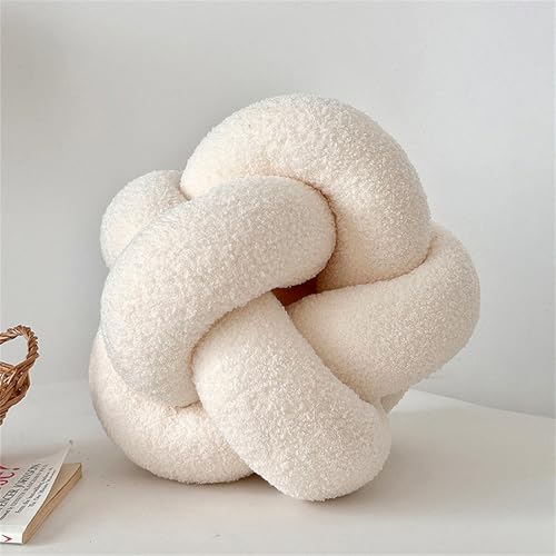 Coussin nœud décoratif Herfair blanc lit salon 30 cm ultra doux - 5