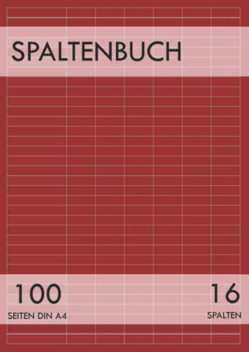Spaltenbuch: 16 Spalten-Buch A4 mit Kopfleiste | 100 Seiten...