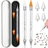 Tatuo 2 Pieces Rhinestone Picker Dotting Pen, Dual-ended Rhinestone Gems Crystals Studs Picker Wax Pencil Pen Crystal Beads Handle Manicure Nail Art DIY Decoration Tool (White)