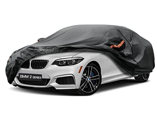 Kayme Bâche Voiture Étanche Respirante, 7 Couches Housse de Protection Voiture Extérieur Compatible avec 2014-2021 BMW 2 Series Sedan(F22 F23 F44 G42), Contre Pluie Soleil Poussière.