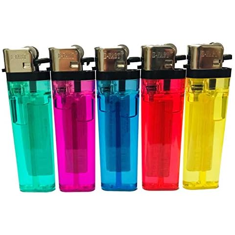 Pack of 5 Disposable Lighters Cigarette Lighters Utility Lighter Child Safe Adjustable Flame Cover