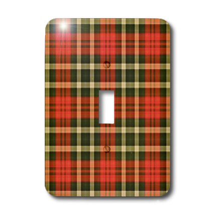 Interrupteur à baïonnette décoratif haut de gamme motif plaid 3dRose