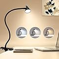 LED Desk Lamp with Clamp,Reading Light with Long Flexible Gooseneck,Clamp Light for Reading,Bed Lights for Headboard,Book Light for Kids with 30 Adjustable Color Modes,Clamp Lamp for Home, Black