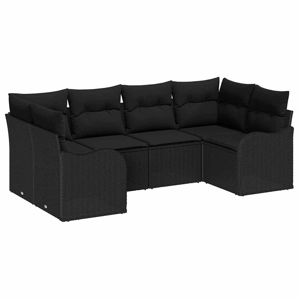 Polirattan Modułowy Zestaw Ogrodowy Czarny 55x55x37 cm