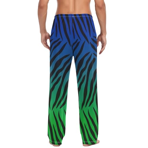 CHIFIGNO Black Zebra Gradient Mens Pajama Pants with Drawstring & Pockets Stretch Comfortable Men Lounge Pants S2