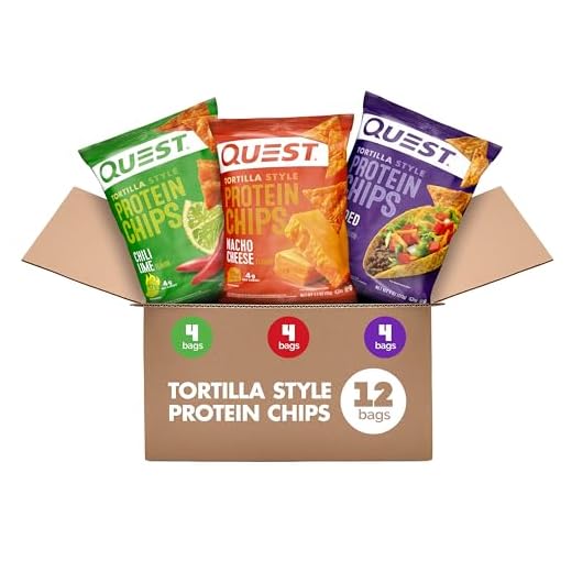 Quest Nutrition Tortilla Style Protein Chips Variety Pack, Chili Lime, Nacho Cheese, Loaded Taco, Low Carb, High Protein, Gluten Free, 1.1 oz (Pack of 12)