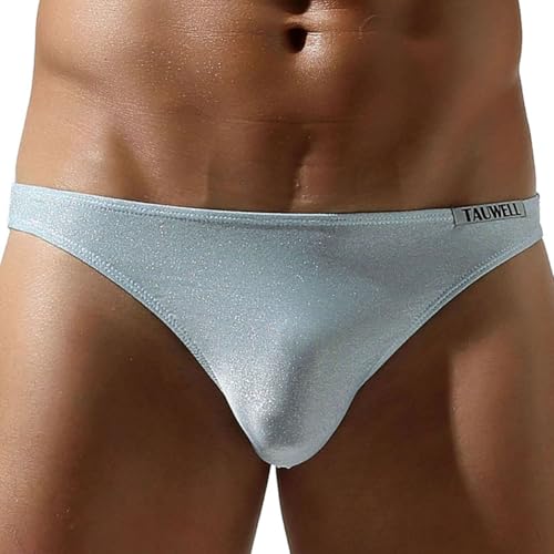 Triangle Silver Thread Briefs for Men, Elegant Pure Color and Non-deformable, Mid-waist and Comfortable