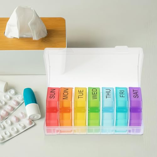 Estuche de viaje para medicamentos portátil de gran capacidad semanal 7