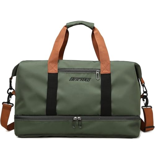 Image of CAVALO - Be Unique Duffle Cum Tote Bag Weekender /Overnight Bags for Women and Men, for Travel, Sports, Gym Bag, Waterproof with Shoe and Wet Clothes Compartments (Green)