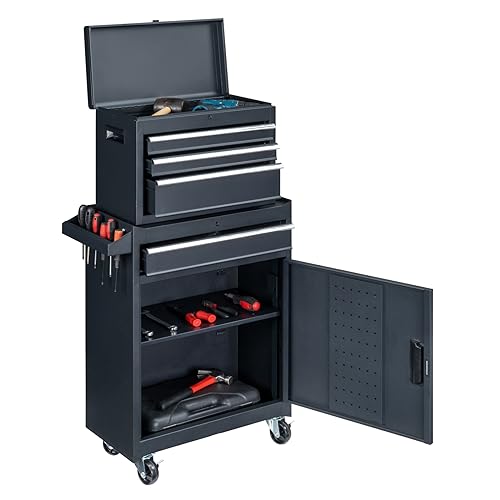 Rolling Toolbox Garage Storage Cabinet, Rolling Tool Chest - Tool Organizer Cart Boxes for Garage, Rolling Tool Cart with Drawers, Utility Tool Storage Cart,Mechanic Tool Cart for Garage, Warehouse