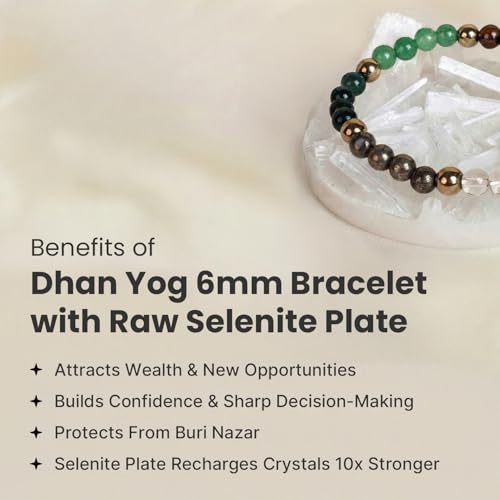 Image of Astrotalk Dhan Yog Bracelet |Attracts Wealth & Prosperity | Manifest Wealth with Citrine, Jade, Tiger Eye, Clear Quartz & Pyrite Stone | Bracelet for Man & Woman | Gift for Man & Woman