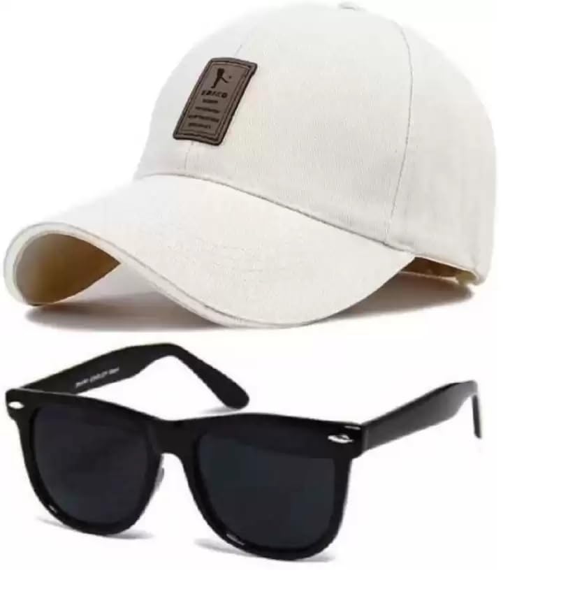 Soft Cotton Adjustable Unisex Cap and Sunglass Quick Drying Sun Heat Protection for Men and Women Size Free-image-34