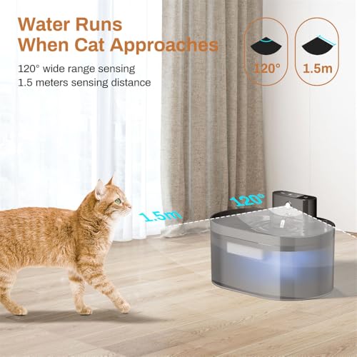 Fuente de agua automática recargable para gatos 2.2L miniatura 4