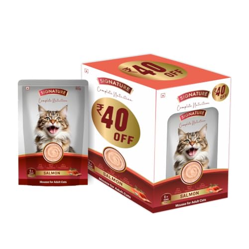 Image of Grain Zero Adult Cat Wet Mousse 80g Pack of 5, (400g) | Salmon Flavour | Rich in Protein | Hydrating & Easy to Digest | No Artificial Flavours | Packed with Essential Vitamins & Antioxidants